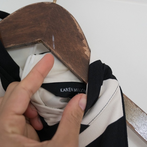 Karen Millen Sleeveless Floral Striped Midi Dress - Picture 7 of 7